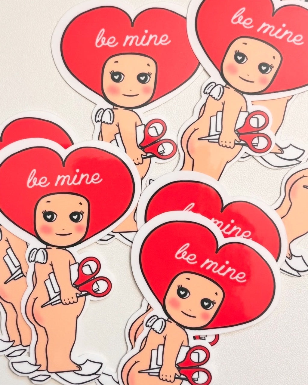 "Be Mine" Zine-Making Kewpie Sticker