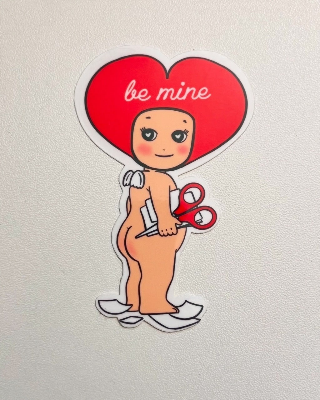 "Be Mine" Zine-Making Kewpie Sticker