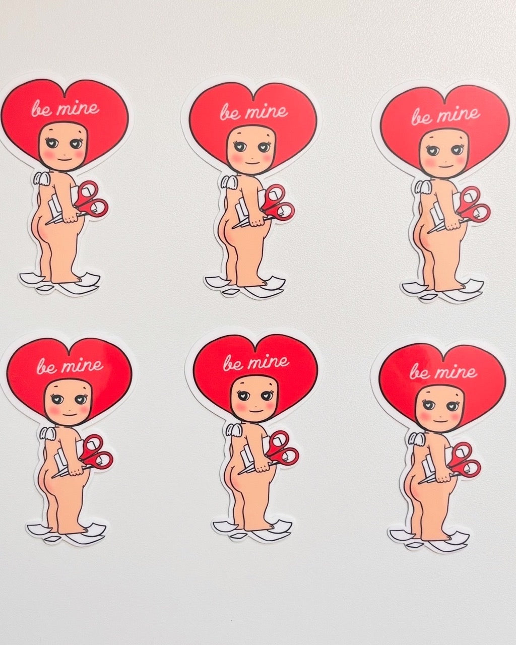 "Be Mine" Zine-Making Kewpie Sticker