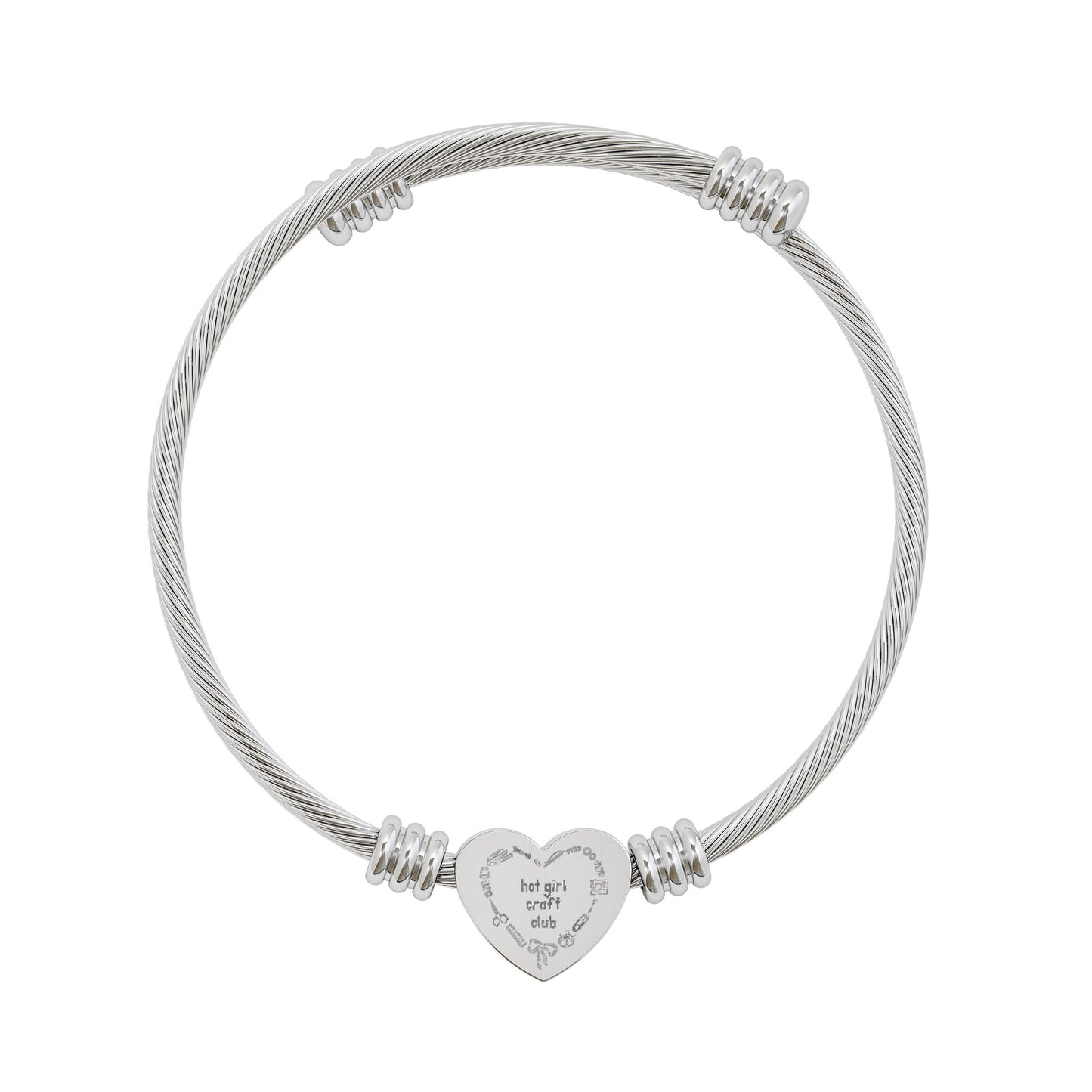Engraved HGCC Heart Cuff Bracelet