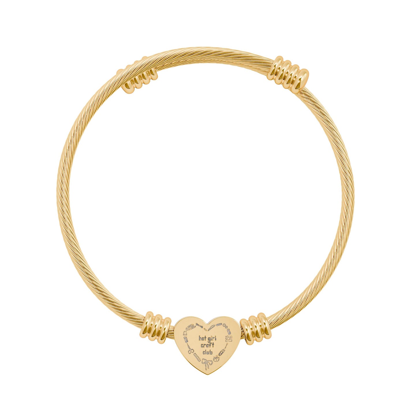 Engraved HGCC Heart Cuff Bracelet